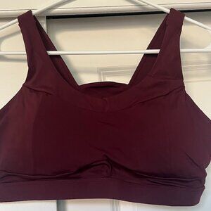 RUNNING GIRL Burgundy Padded Open Back Strappy Sports Bra Size XL